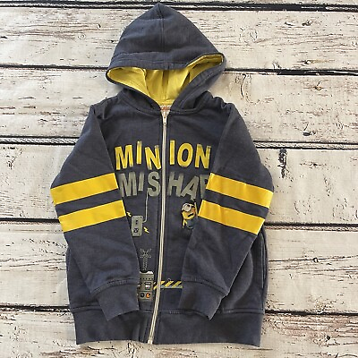 #ad Despicable Me Minion Stuart Size 5 6 Sweatshirt Jacket Hoodie $18.99