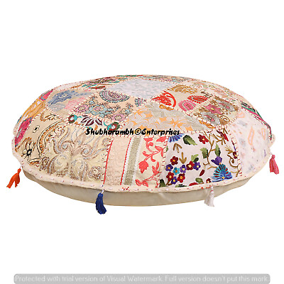 #ad 16quot; Indian Floor Cushion Round Cover Patchwork Pillow Pouf Meditation Boho Decor $29.00