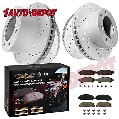 #ad Front Rear Drilled Slot Brake Rotors Pads Kit for F 250 F 350 SD 2008 2012 F250 $324.69