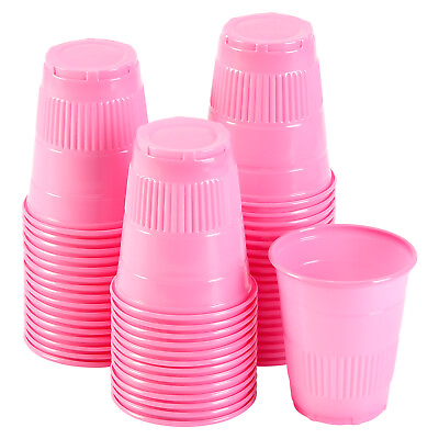 #ad JMU 1000pcs Disposable Pink Plastic Cups Bathroom Dental Drinking Dispenser 5 Oz $35.99
