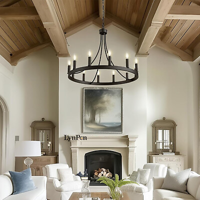 #ad #ad Modern Large Chandelier Black 12 Light Fixture Ceiling Hanging Lamp Living Room $144.00