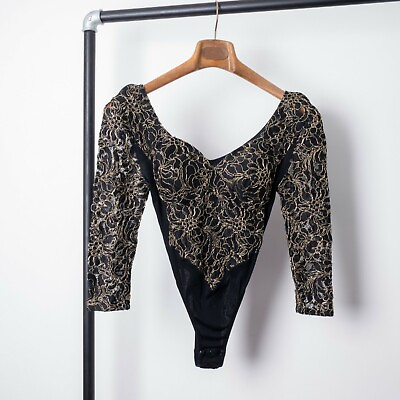 #ad La Perla Womens Lace Full 3 4 Sleeve Viscose x Cottone x Metal Body Size 36 S $35.99