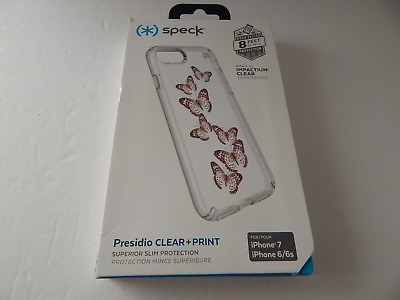 #ad Speck Products Presidio Clear Print Case for iPhone 8 7 6s 6 Butterflies Clear $29.69