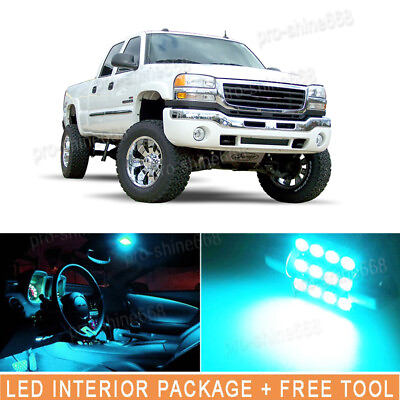 #ad Ice Blue SMD Dome Map Lights Interior LED 10X Package for GMC Sierra 1999 2006 $10.57
