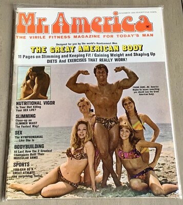 #ad Frank Zane With Beach Babes Mr. America Bodybuilding Magazine November 1969 $39.99