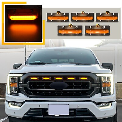 #ad Fit F150 2021 2023 XL XLT LED Grill Lights Front Grille Amber Light Plugamp;Play $44.99