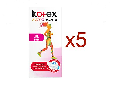#ad #ad 5x KOTEX ACTIVE SUPER Tampons 16 pcs. $34.90