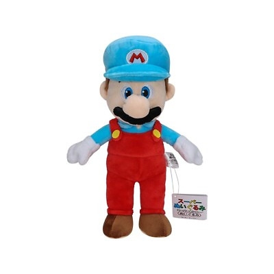 #ad 25cm Cute Super Mario Bros Will Plush Ice Mario Blue Stuffed Toy Soft Anime Doll $12.99