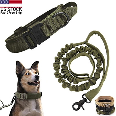 #ad 2quot; Wide Tactical Heavy Duty Nylon Large Dog Collar K9 Military with Metal Buckle $10.44