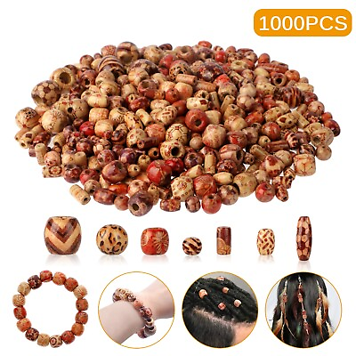 #ad 1000PCS Retro Wooden Beads Jewelry Making Craft DIY Natural Flower Bead Supplies $16.48
