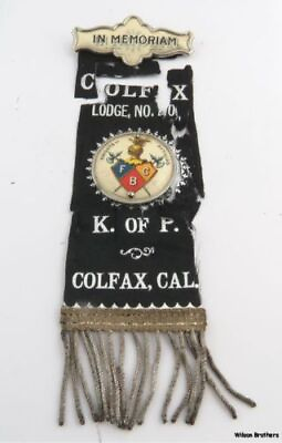 #ad Knights of Pythias Vintage Memoriam Ribbon Medal California K of P Collectible $19.99