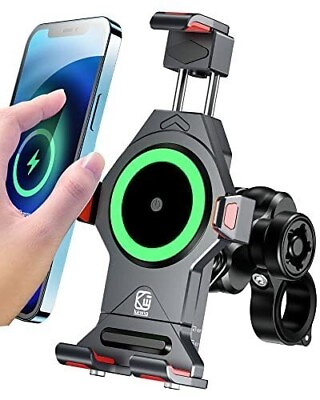 #ad KEWIG Aluminum Alloy Motorcycle Phone Mount With Qi 15w Wireless Charger $100.00