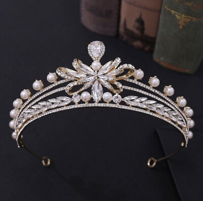 #ad Bridal Wedding Princess Tiaras Crystal Rhinestone Queen Crown Birthday Prom $27.99