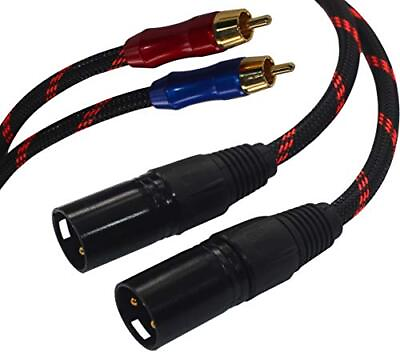 #ad XM R4 1 HiFi Cable 2 XLR Male to RCA Male Quality Cables 2XLR to 2RCA Dual X... $18.15