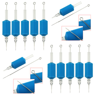 #ad OPHIR 10PCS Lot Disposable Tattoo Tube Tips with Nozzle Needles Grip Blue Color $9.99