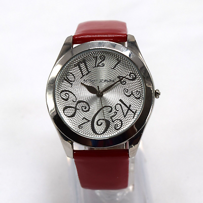 #ad Minty Betsey Johnson BJ2082 Red Leather Band Women’s Casual Watch New Battery $25.00