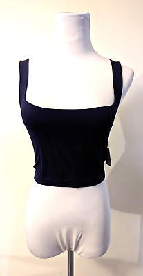 #ad New Free People Intimately sz XS S Scoop Neck Crop Tank Top navy blue fp2 $9.99