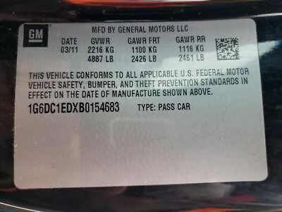 #ad Passenger Right Air Bag Passenger Roof Coupe Fits 11 CTS 8914012 $199.99