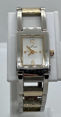 #ad ANNE KLEIN LADIES WATCH New Battery Slim Rectangle Gold Silver Link Band 2 Adj. $11.90