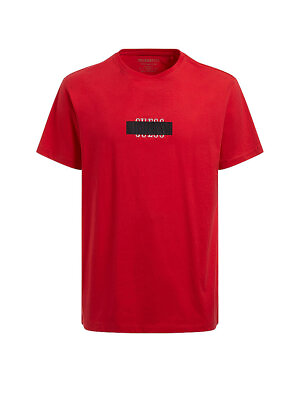 #ad GUESS Mens Ardis Crewneck Short Sleeve T Shirt Red Small $18.53