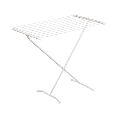 #ad Collapsible Steel X Frame Freestanding Clothes Drying Rack White Drying Rack $20.95