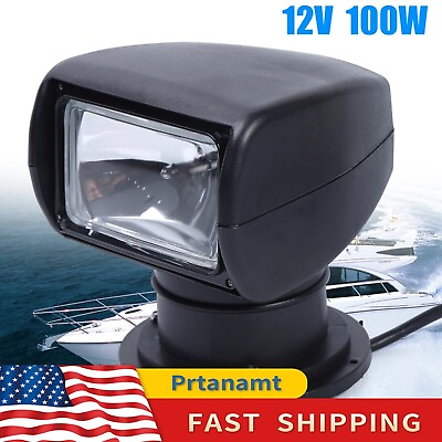 #ad 100W 360° Marine Boat Spotlight Searchlight Truck Car Spot Light Remote Control $88.00