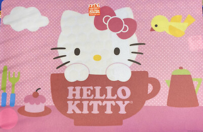 #ad Brand New Rare Hello Kitty Place Mat Pink Fun Cute Pack Of 5 $44.99