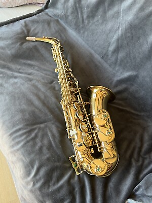 #ad Ktaxon Alto Saxophone Golden Lacquer Case Care kit Shoulder Straps $130.00