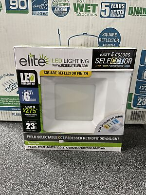 #ad 12 Elite LED Lighting Square Finish Retrofit 6” 1200L Dimmable Color Salecctor $119.95