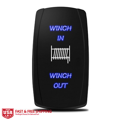 #ad MICTUNING Momentary Rocker Switch 7 Pin WINCH IN OUT Power Control Button 12 24v $9.67