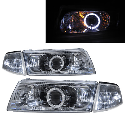 #ad LANCER 98 01 4D Guide LED Angle Eye Projector Headlight CH V1 for Mitsubishi LH $485.09