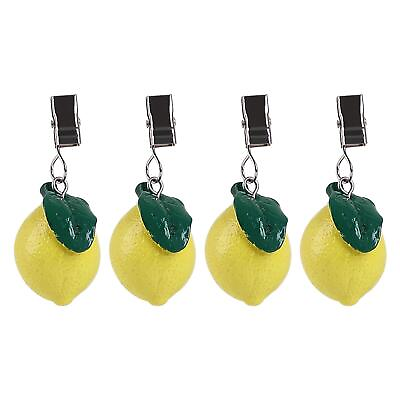 #ad Home Set of 4 Lemon Shaped Table Cover Tablecloth Weights Clips Handicraft Ta $14.35