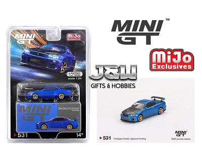 #ad Mini GT Nissan Skyline GT R R34 Top Secret Bayside Blue MGT00531 1 64 $10.99