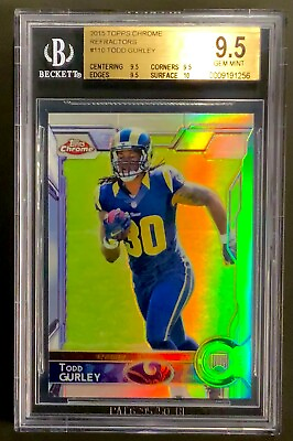 #ad 2015 Topps Chrome Refractor #110 Todd Gurley RC BGS 9.5 LA Rams Rookie Card $24.99