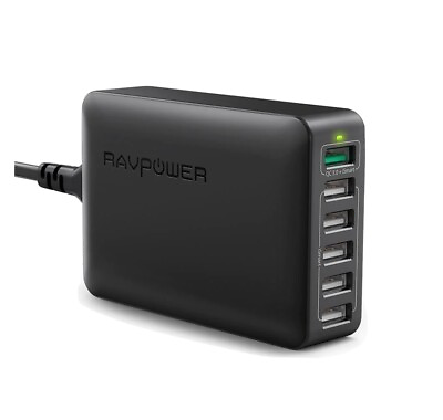 #ad RAVPower Turbo 60W 6 Port Desktop Charger The Ideal Charging Color random $19.99