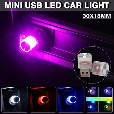 #ad 1x USB LED Night Light Car Interior Mini Portable Atmosphere Ambient Lamp $1.45