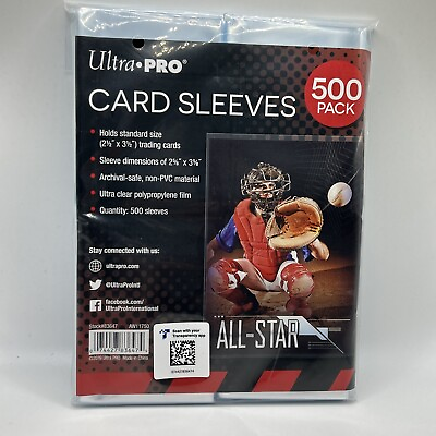 #ad Ultra Pro Penny Card Soft Sleeves 500 Pack for Standard Sized Cards $7.69