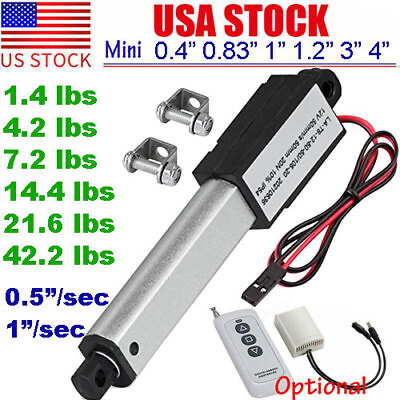 #ad Electric Micro Linear Actuator 12V 1.2quot; 2quot; 3quot; 4quot; Stroke Fast Speed Up To 6inch s $23.19