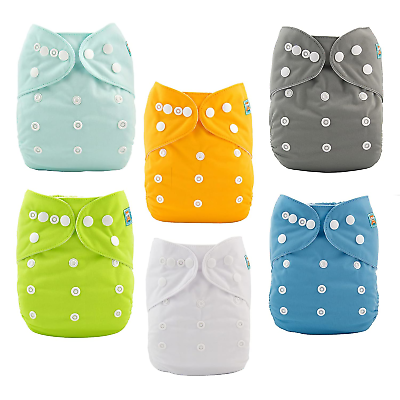 #ad ALVABABY Baby Cloth Diapers One Size Adjustable Washable Reusable for Baby Girls $43.27