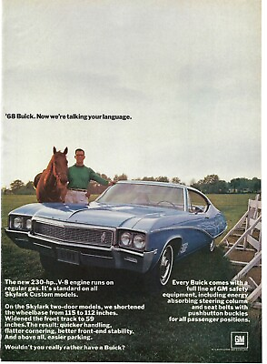 #ad 1968 Buick Skylark Talking Your Language Horse Vintage Magazine Print Ad Poster $11.90