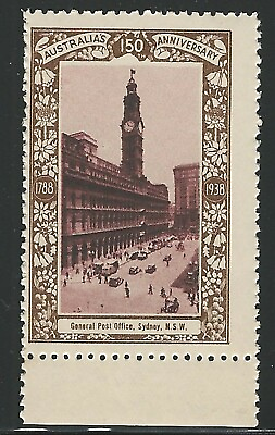 #ad General Post Office Sydney New South Wales Australia 1938 Poster Stamp $12.00