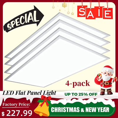 #ad 4Pack 2x4 LED Panel Down Light Slim Lamp Fixture Ceiling Tile or Pendent White $201.01
