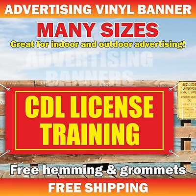 #ad CDL LICENSE TRAINING Advertising Banner Vinyl Mesh Sign Auto Car Vehicle $179.95