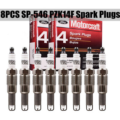#ad 8Pcs Motorcraft SP546 Spark Plugs SP 546 PZK14F Genuine New For Ford F150 F250 $34.99