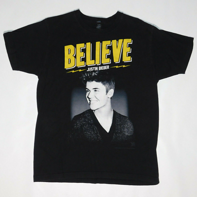 #ad 2013 JUSTIN BIEBER BELIEVE Live USA Canada Tour Music Concert Band T Shirt M $14.88