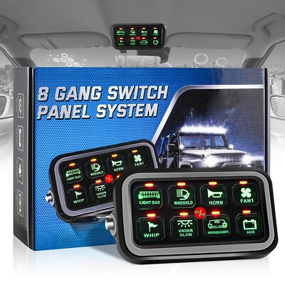 8 Gang Switch Panel On Off LED Car Switch Panel Circuit Control Relay System Box $129.99