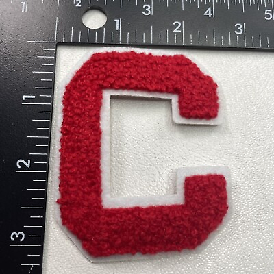 #ad Just Over 3” Tall RED CHENILLE LETTER C Patch “C” Initial 00PX $5.95
