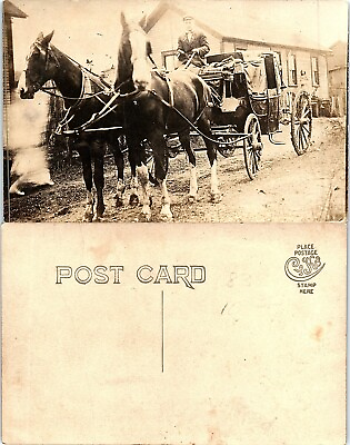 #ad Stage Coach and Horses RPPC $19.99
