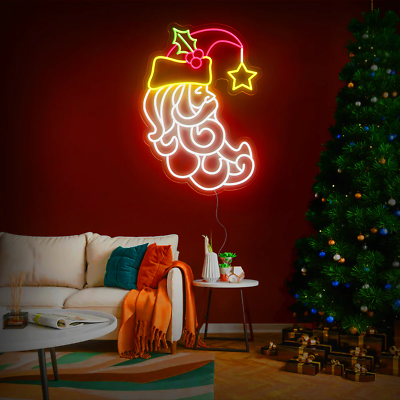 #ad Light up Santa Neon Sign Santa Claus Led Neon Sign Merry Christmas Neon Sign $295.99