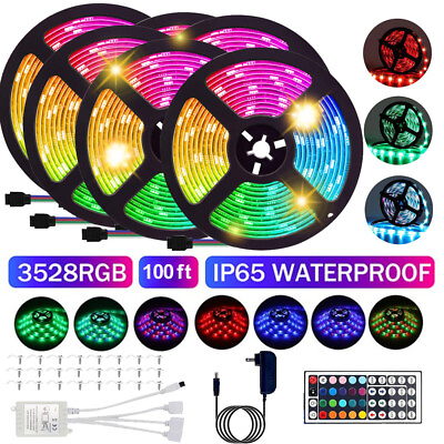 #ad Led Strip Lights 100 ft RGB Led Room Lights 2835 Led Tape Lights Color Changing $54.98